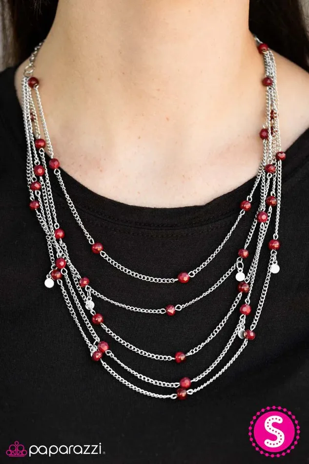 Necklaces Paparazzi Necklace Take Five Red Paparazzi Jewelry