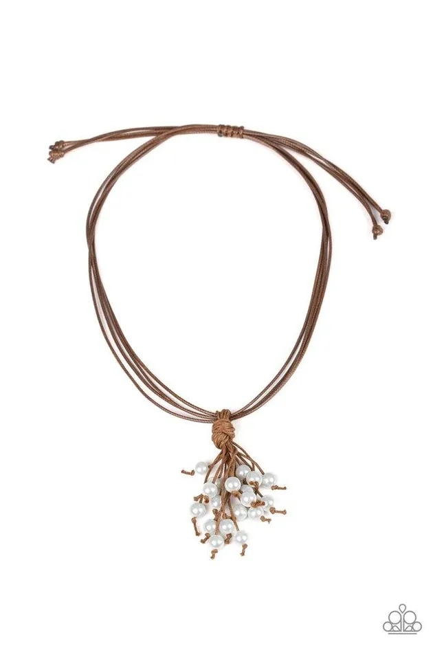 Necklaces Paparazzi Necklace Tassel Trek White Paparazzi Jewelry