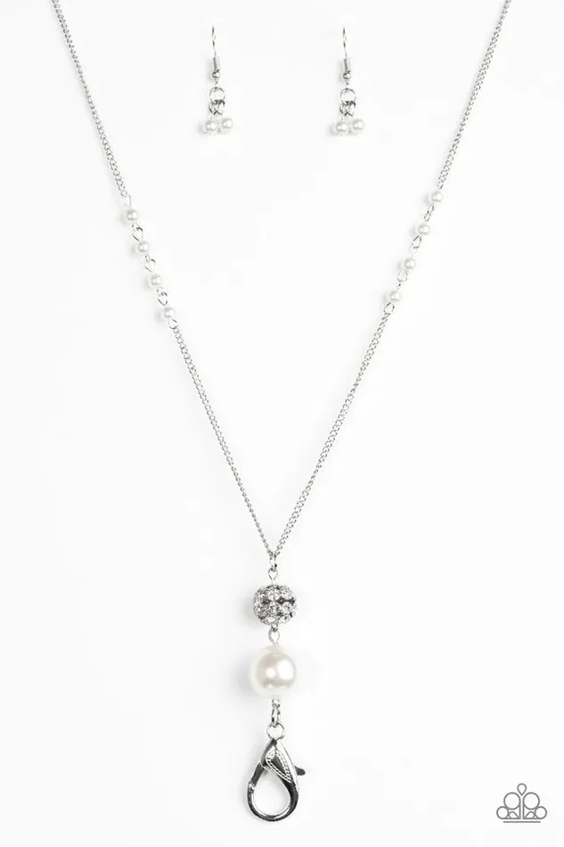 Necklaces Paparazzi Necklace The Only Show In Town White Lanyard Paparazzi Jewelry