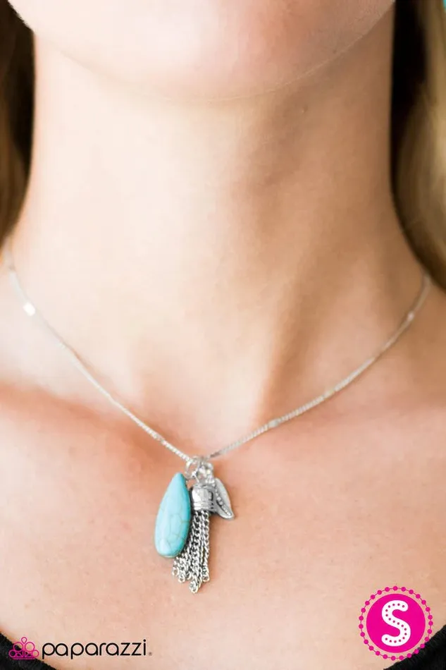 Necklaces Paparazzi Necklace Western Walkabout Blue Paparazzi Jewelry