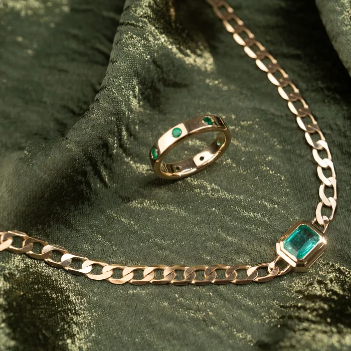 Necklaces RG 14k Emerald Neptune Necklace