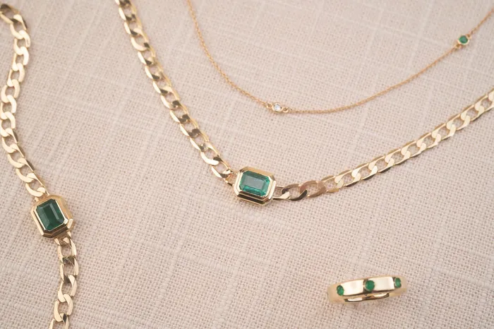 Necklaces RG 14k Emerald Neptune Necklace