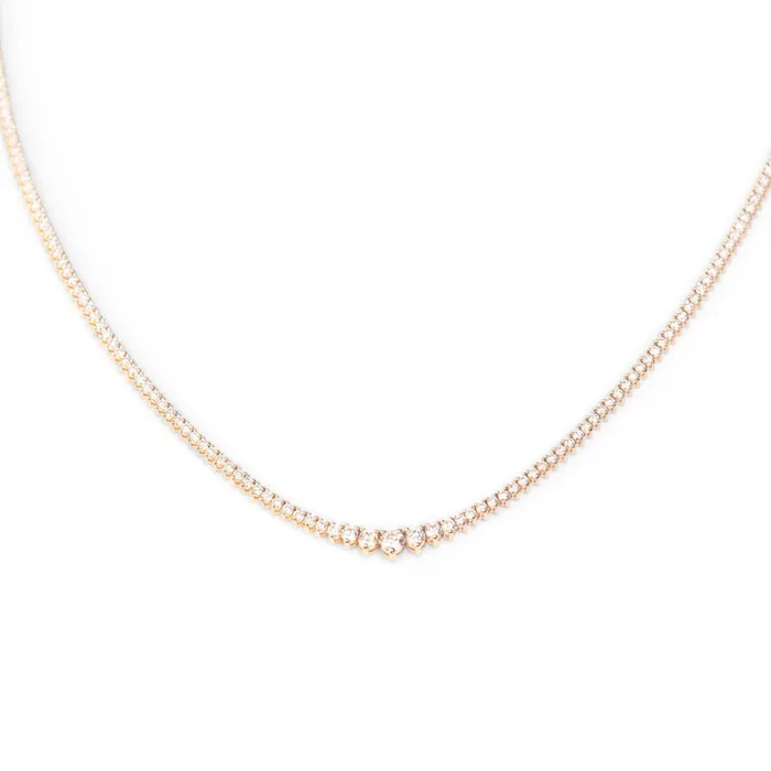 Necklaces RG 14k Graduated Tennis Necklace 32 CTW