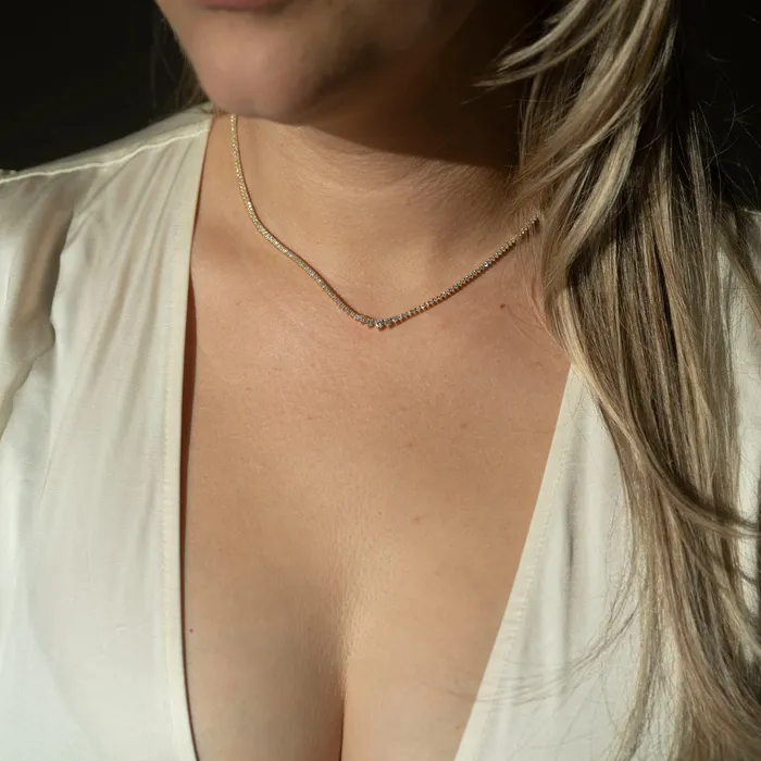 Necklaces RG 14k Graduated Tennis Necklace 32 CTW
