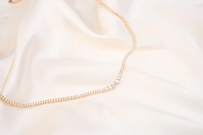 Necklaces RG 14k Graduated Tennis Necklace 32 CTW