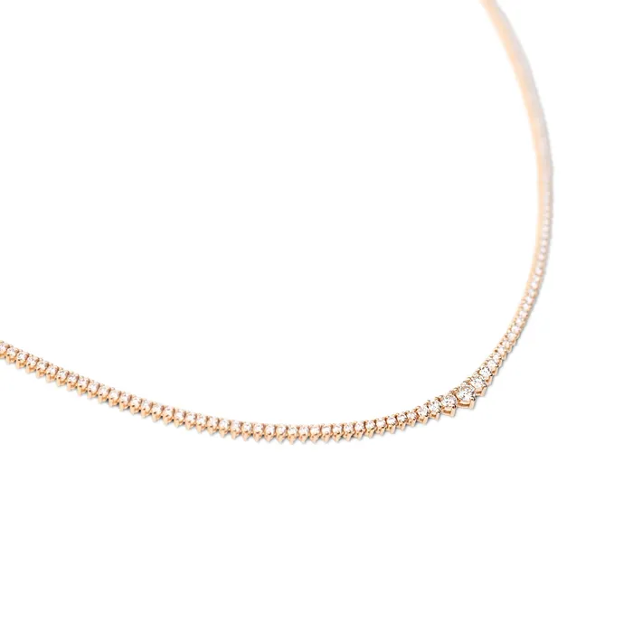 Necklaces RG 14k Graduated Tennis Necklace 32 CTW