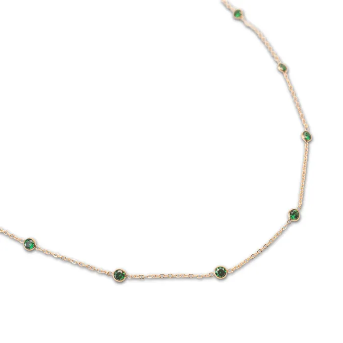 Necklaces The Rose Gypsy Gold Filled Emerald Satellite Necklace