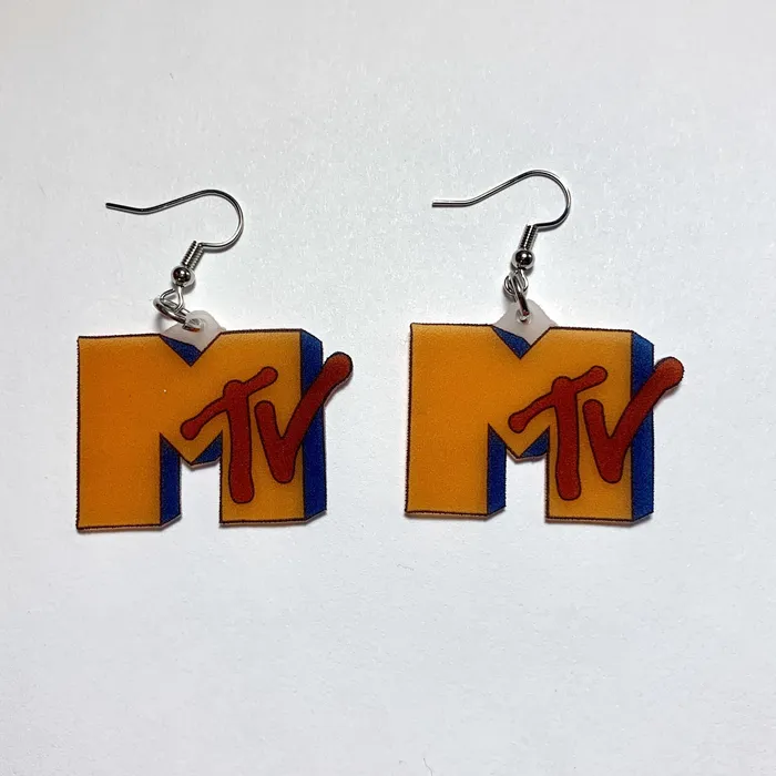 Old retro MTV Logo Handmade Earrings Sam Makes Things Earrings