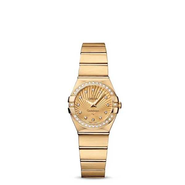 Omega Bracelets Omega Constellation 24mm Watch Ref 12355246058001 Champagne Diamond Index Dial Diamond Bezel 18K Yellow Gold Bracelet Omega Bracelets Omega Constellation 24mm Watch Ref 12355246058001 Champagne Diamond Index Dial Diamond Bezel 18K Yellow Gold Bracelet