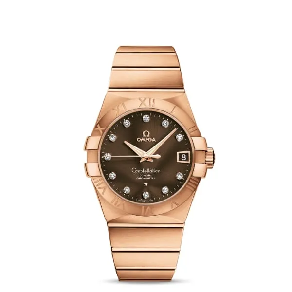 Omega Constellation 38mm Watch Ref 12350382163001 Brown Diamond Index Dial 18K Rose Gold Bracelet Omega Bracelets Omega Constellation 38mm Watch Ref 12350382163001 Brown Diamond Index Dial 18K Rose Gold Bracelet Omega Bracelets