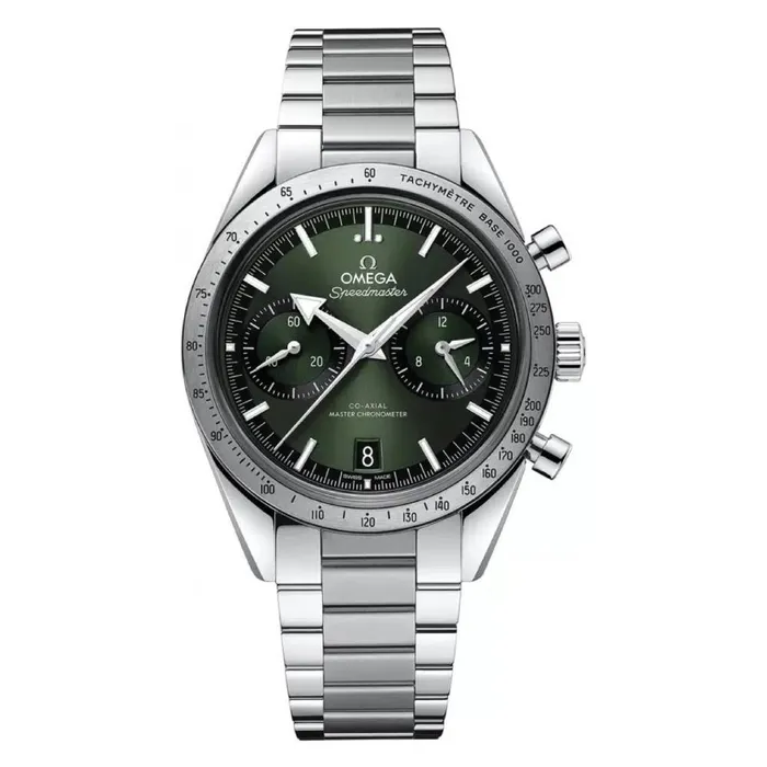 Omega Speedmaster 57 405mm Watch Ref 33210415110001 Green Dial Stainless Steel Bracelet Omega Bracelets Omega Speedmaster 57 405mm Watch Ref 33210415110001 Green Dial Stainless Steel Bracelet Omega Bracelets