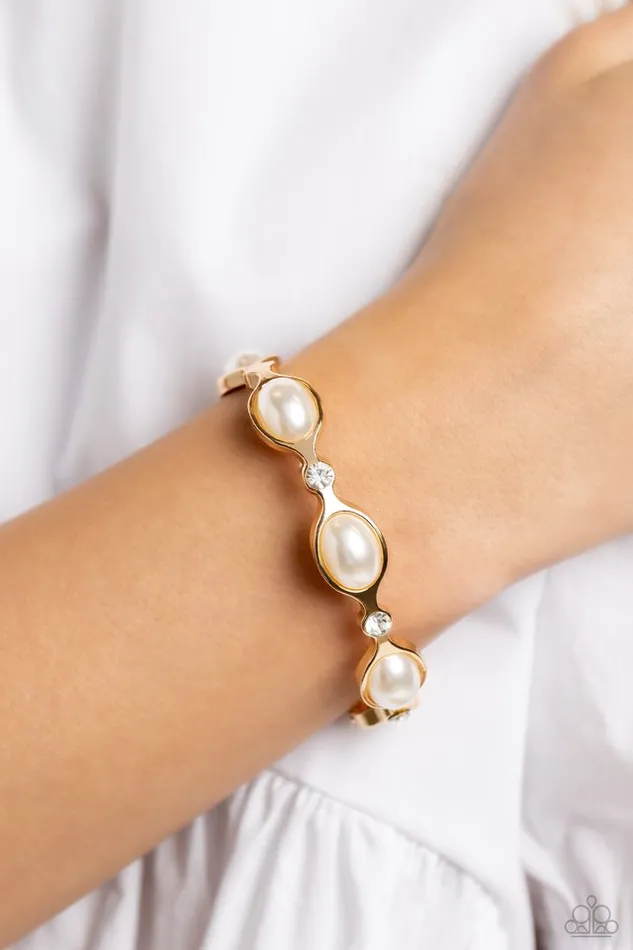 Paparazzi Bracelet Are You Gonna Be My PEARL Gold Paparazzi Jewelry Bracelets