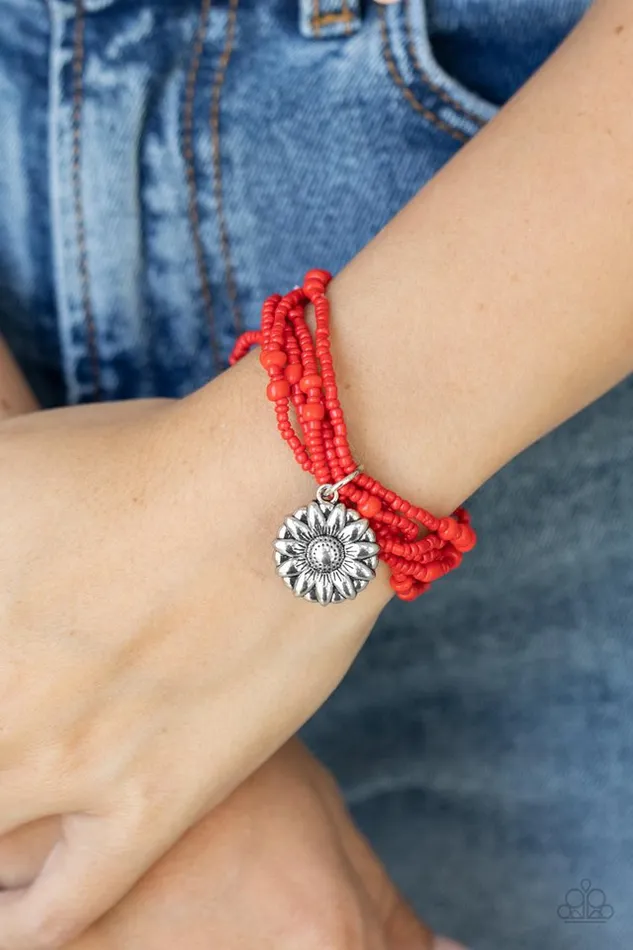 Paparazzi Bracelet Badlands Botany Red Paparazzi Jewelry Bracelets