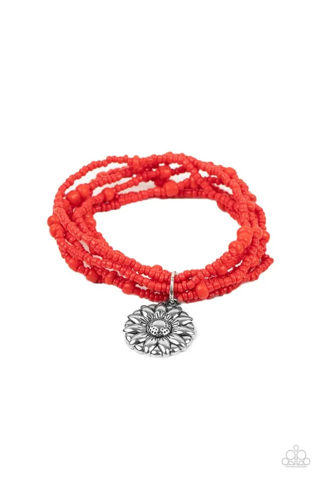 Paparazzi Bracelet Badlands Botany Red Paparazzi Jewelry Bracelets