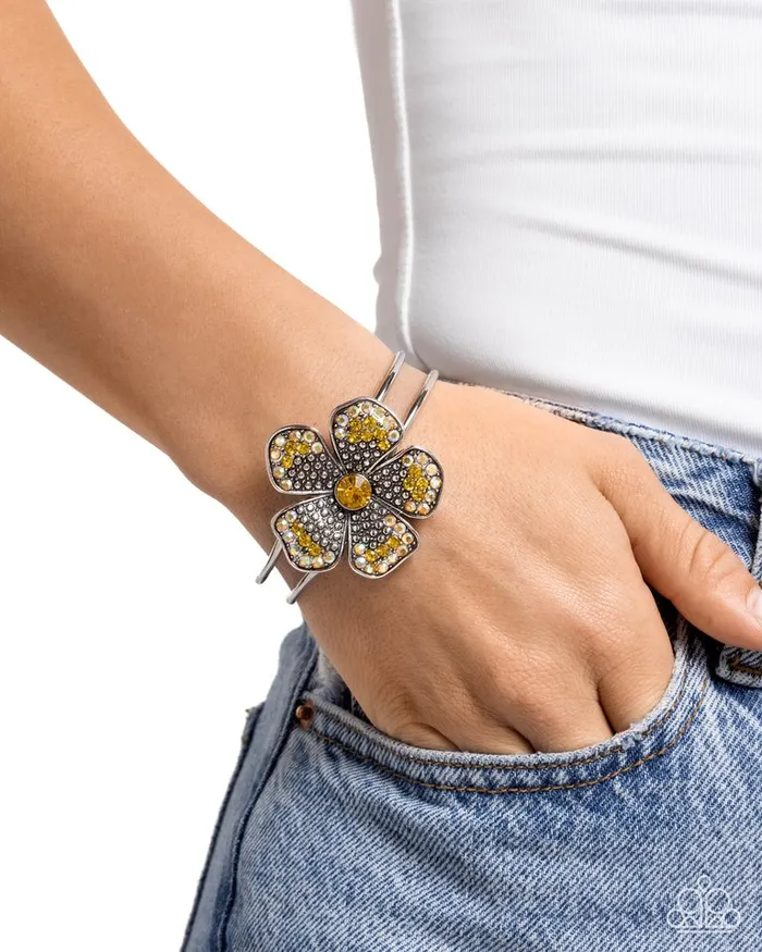 Paparazzi Bracelet Bedazzled Bloom Yellow Paparazzi Jewelry Bracelets