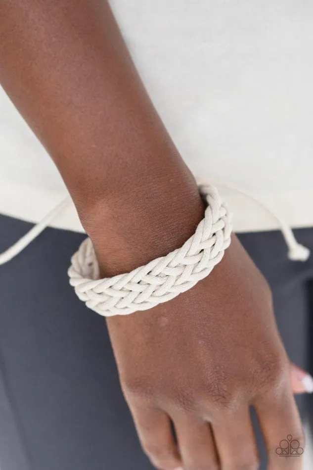 Paparazzi Bracelet Braid Raid White Paparazzi Jewelry Bracelets