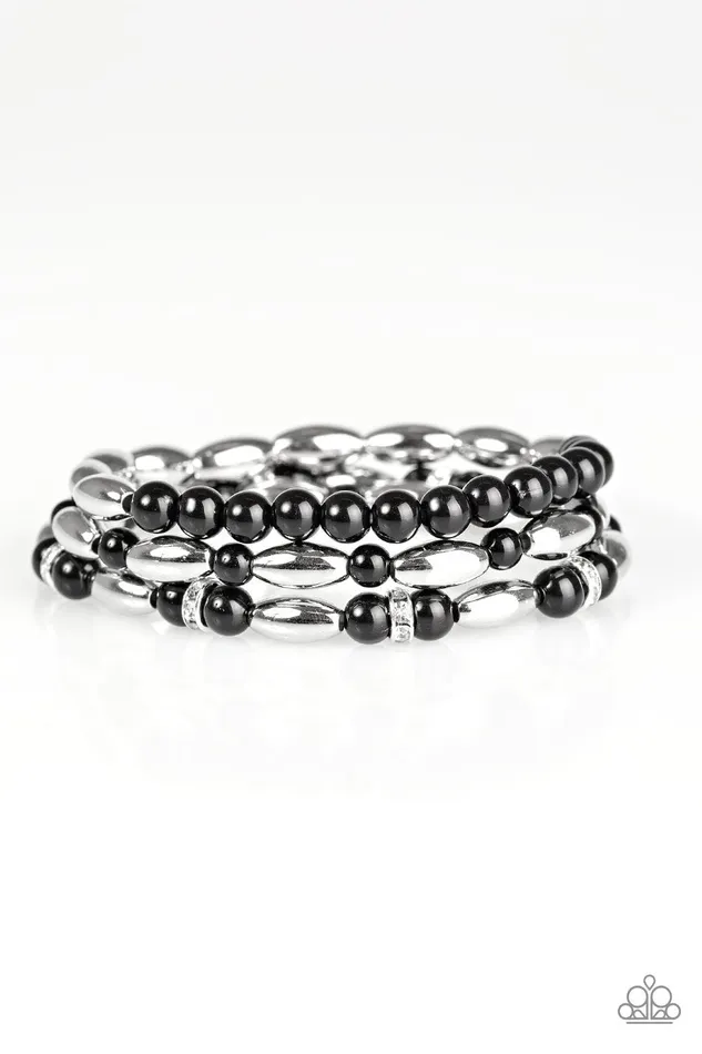 Paparazzi Bracelet Chic Contender Black Paparazzi Jewelry Bracelets