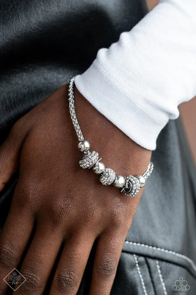 Paparazzi Bracelet Draped Dedication White Paparazzi Jewelry Bracelets