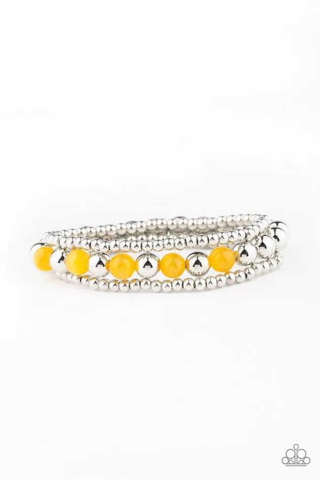 Paparazzi Bracelet Go With The GLOW Yellow Paparazzi Jewelry Bracelets