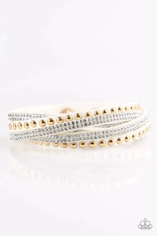 Paparazzi Bracelet I BOLD You So White Paparazzi Jewelry Bracelets