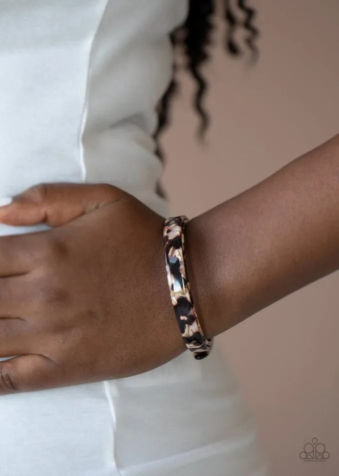 Paparazzi Bracelet In The HAUTE Zone Brown Paparazzi Jewelry Bracelets