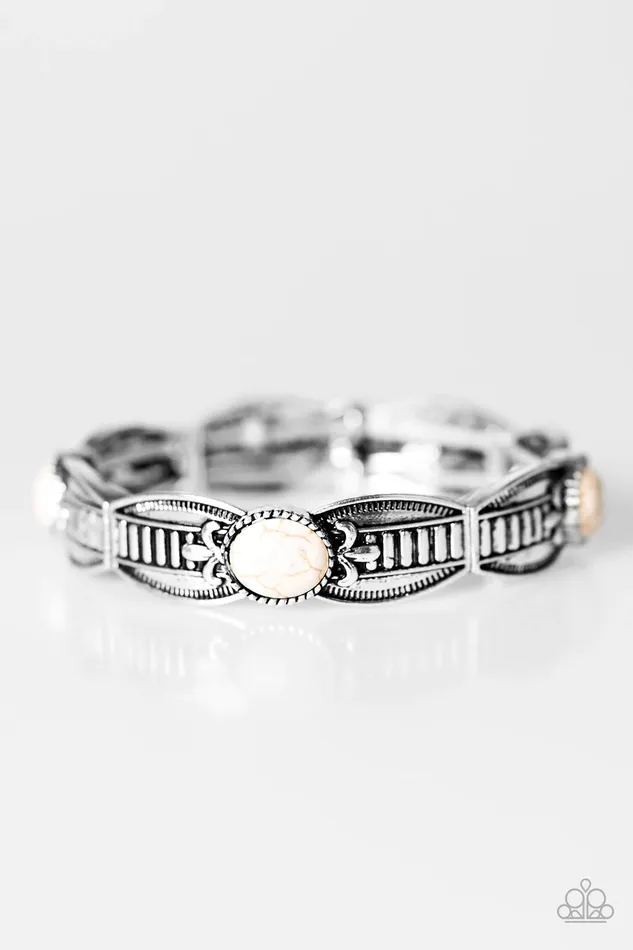 Paparazzi Bracelet Mayan Majesty White Paparazzi Jewelry Bracelets