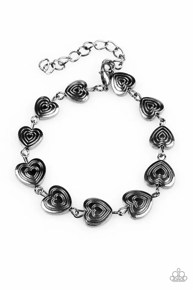 Paparazzi Bracelet No HEART Feelings Black Paparazzi Jewelry Bracelets
