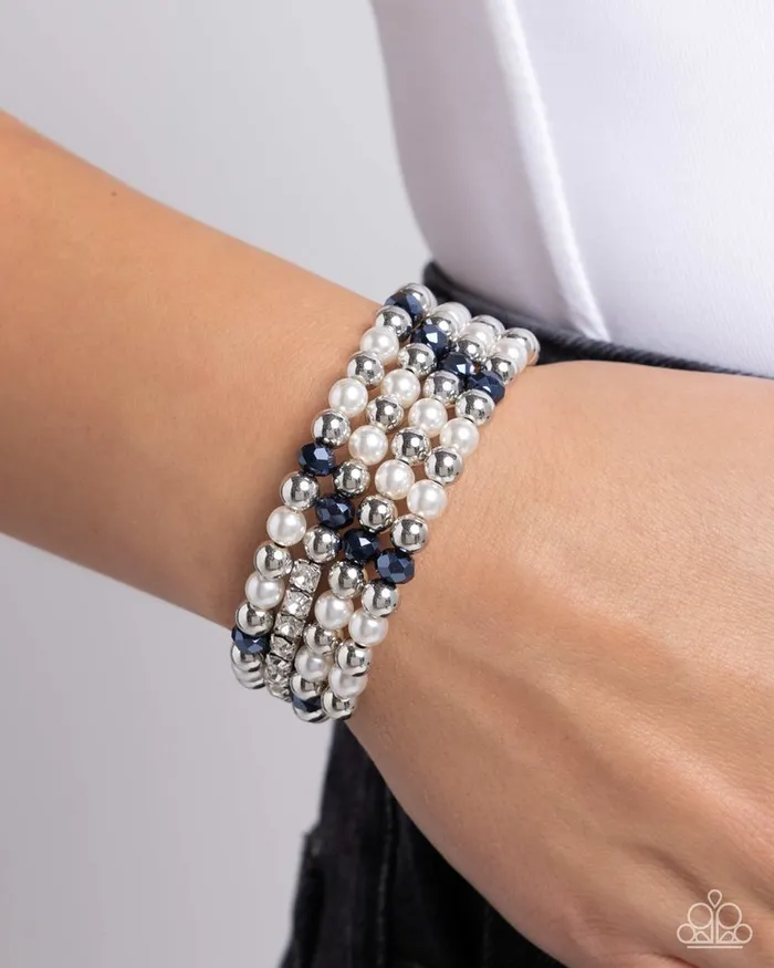 Paparazzi Bracelet Serene Stack Blue Paparazzi Jewelry Bracelets