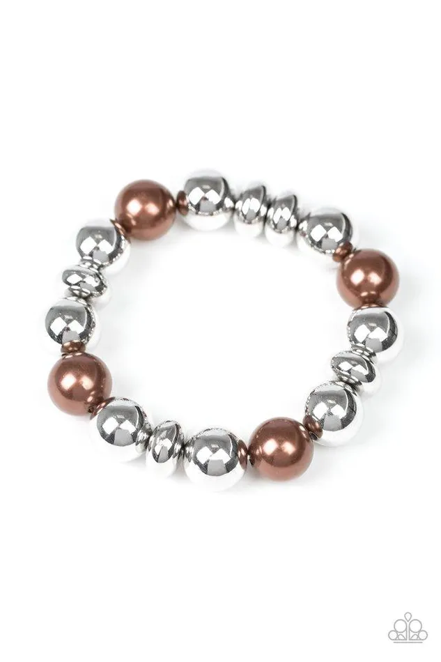 Paparazzi Bracelet Upper Manhattan Brown Paparazzi Jewelry Bracelets