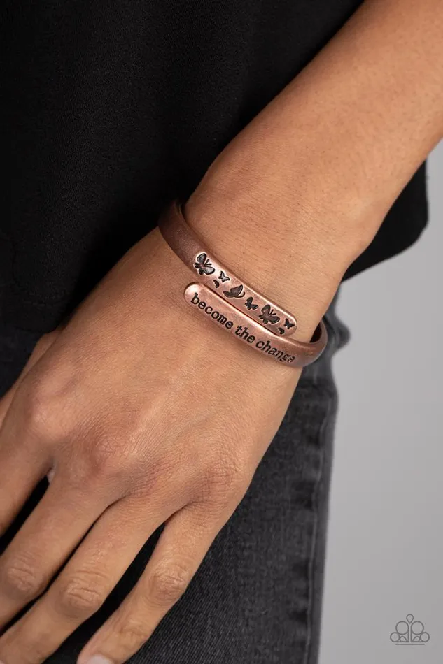 Paparazzi Bracelet WINGS of Change Copper Paparazzi Jewelry Bracelets