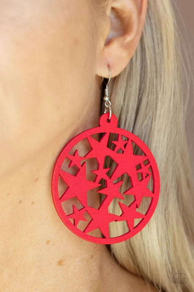 Paparazzi Earring Cosmic Paradise Red Paparazzi Jewelry Earrings