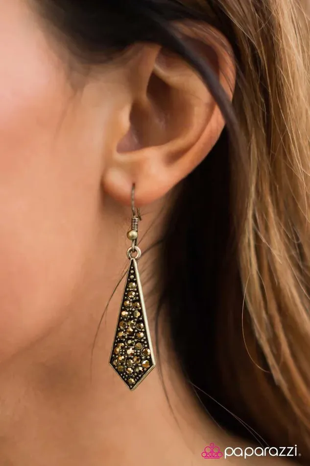 Paparazzi Earring Digging for Glitter Brass Paparazzi Jewelry Earrings