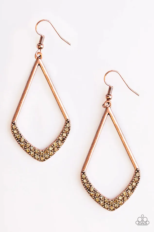 Paparazzi Earring Double Dip Copper Paparazzi Jewelry Earrings