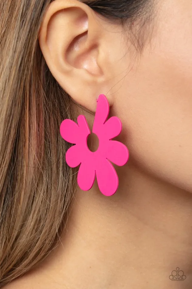 Paparazzi Earring Flower Power Fantasy Pink Paparazzi Jewelry Earrings