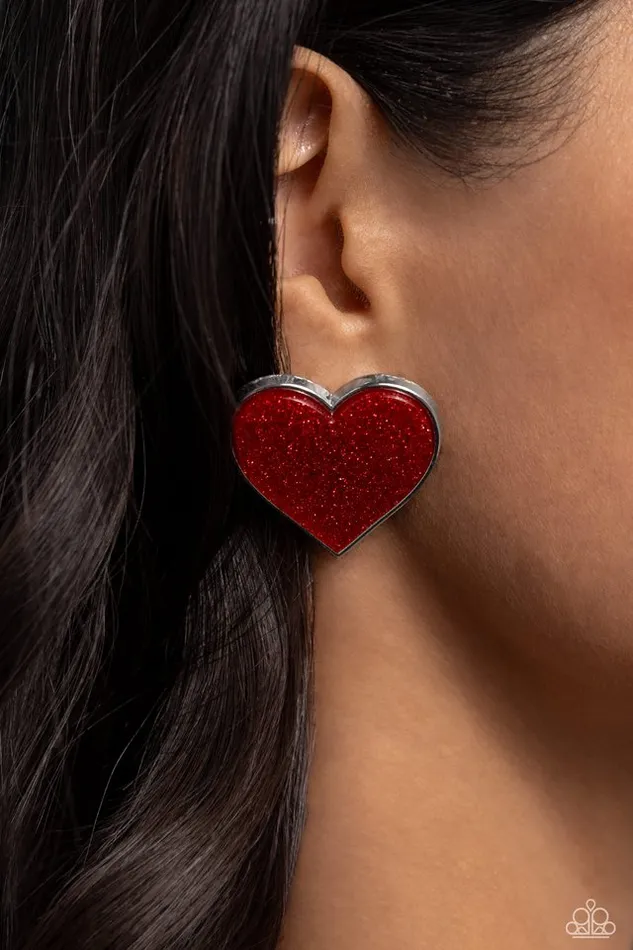 Paparazzi Earring Glitter Gamble Red Paparazzi Jewelry Earrings