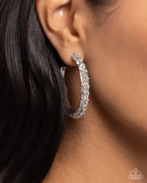 Paparazzi Earring Glowing Garland White Paparazzi Jewelry Earrings