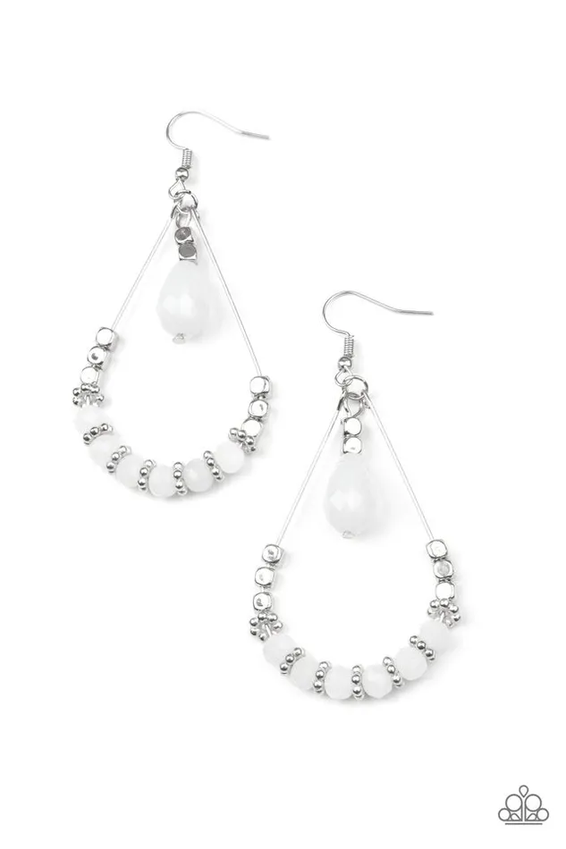 Paparazzi Earring Lovely Lucidity White Paparazzi Jewelry Earrings