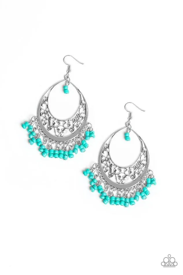 Paparazzi Earring Malibu Mamba Blue Paparazzi Jewelry Earrings