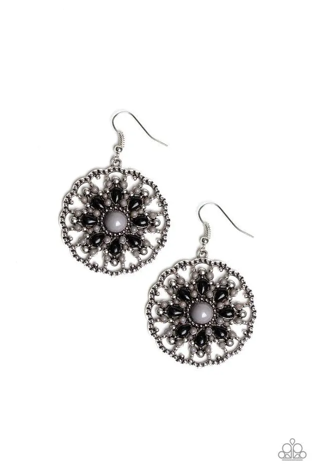 Paparazzi Earring Mardi Gras Garden Silver Paparazzi Jewelry Earrings