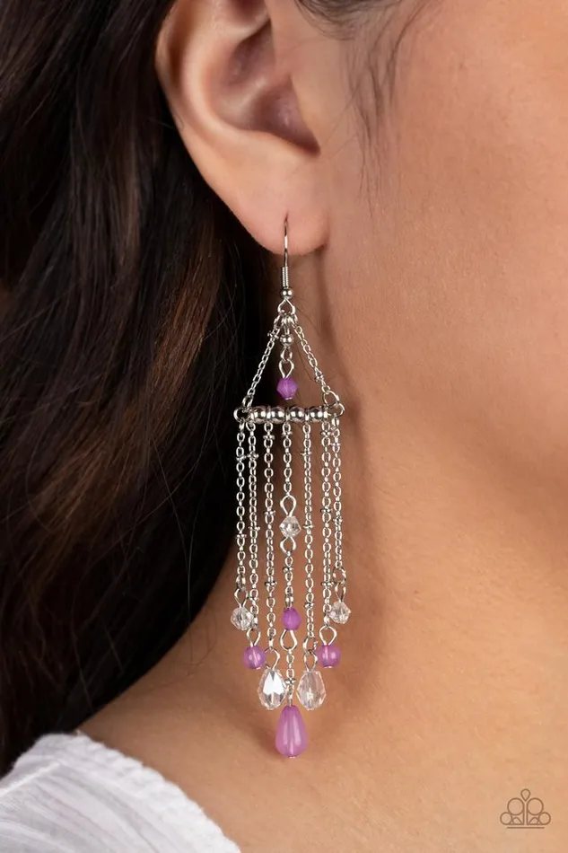 Paparazzi Earring Marina Breeze Purple Paparazzi Jewelry Earrings