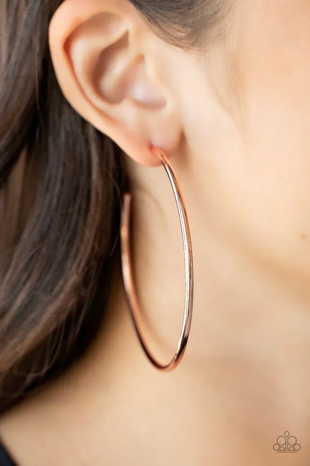 Paparazzi Earring Mega Metro Copper Paparazzi Jewelry Earrings