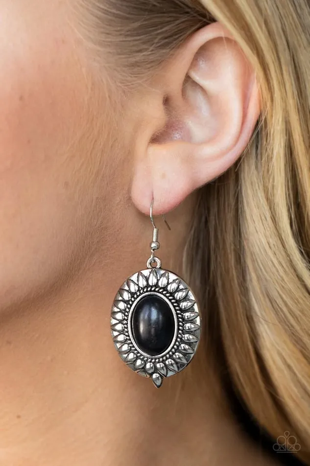 Paparazzi Earring Mesa Garden Black Paparazzi Jewelry Earrings