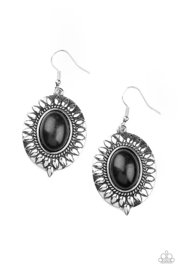 Paparazzi Earring Mesa Garden Black Paparazzi Jewelry Earrings