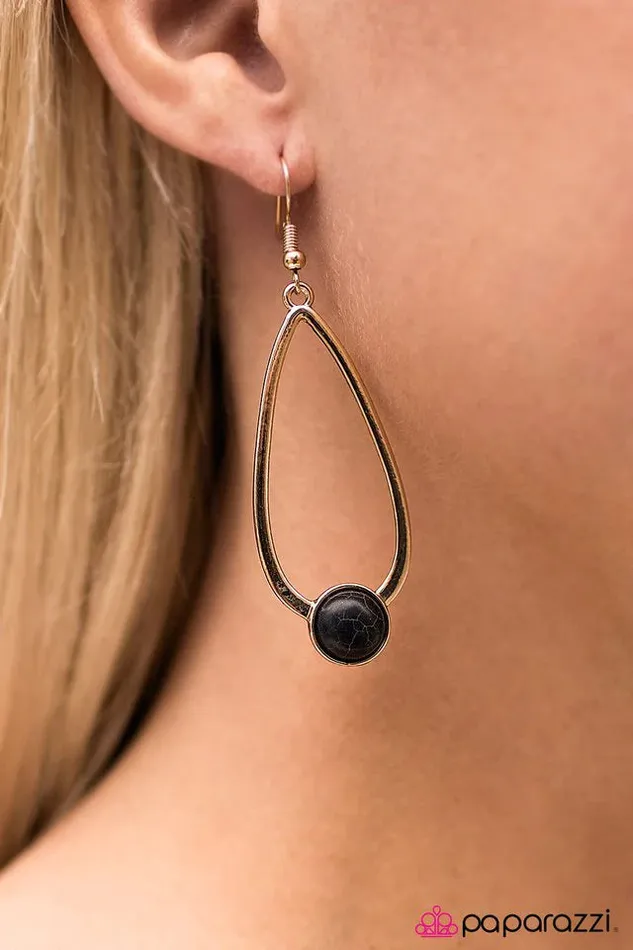 Paparazzi Earring Milestones Black Paparazzi Jewelry Earrings