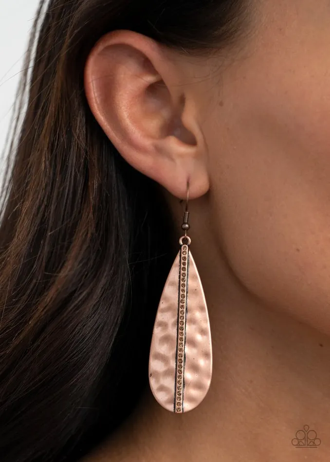 Paparazzi Earring On The Up and UPSCALE Copper Paparazzi Jewelry Earrings