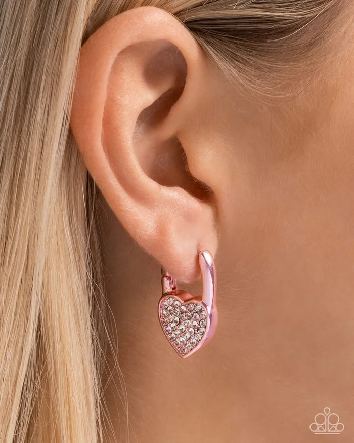Paparazzi Earring Padlocked Promise Pink Paparazzi Jewelry Earrings