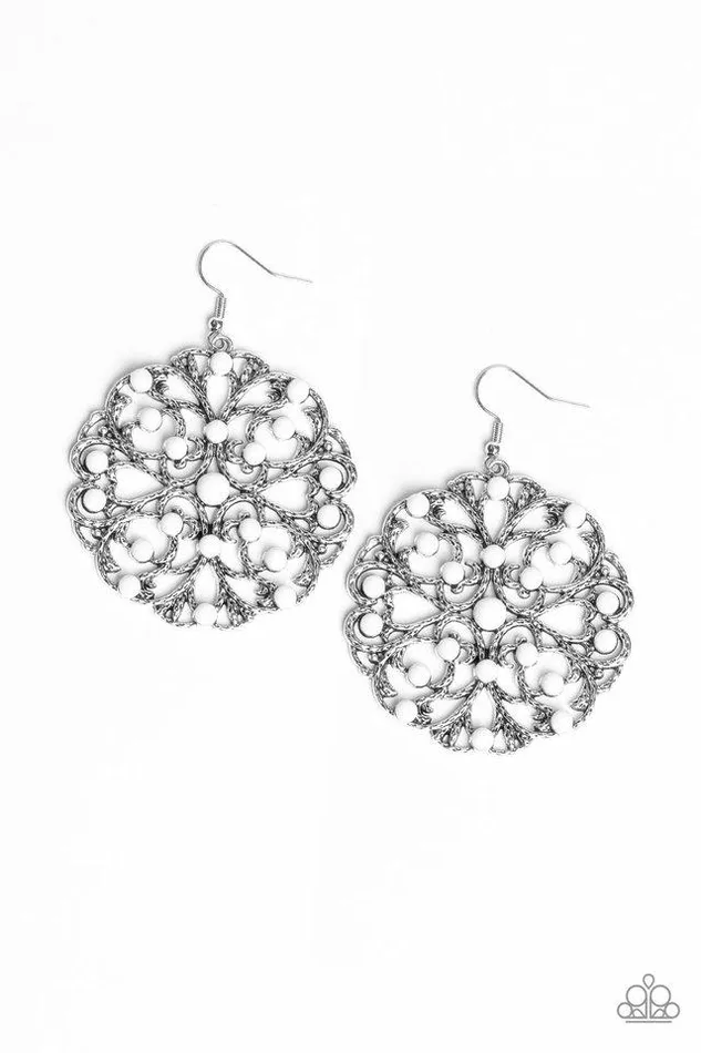 Paparazzi Earring Rainbow Dew White Paparazzi Jewelry Earrings