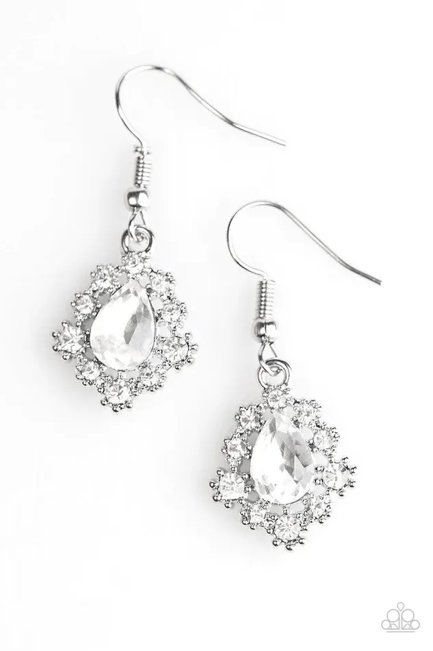 Paparazzi Earring Rich and Regal White Paparazzi Jewelry Earrings