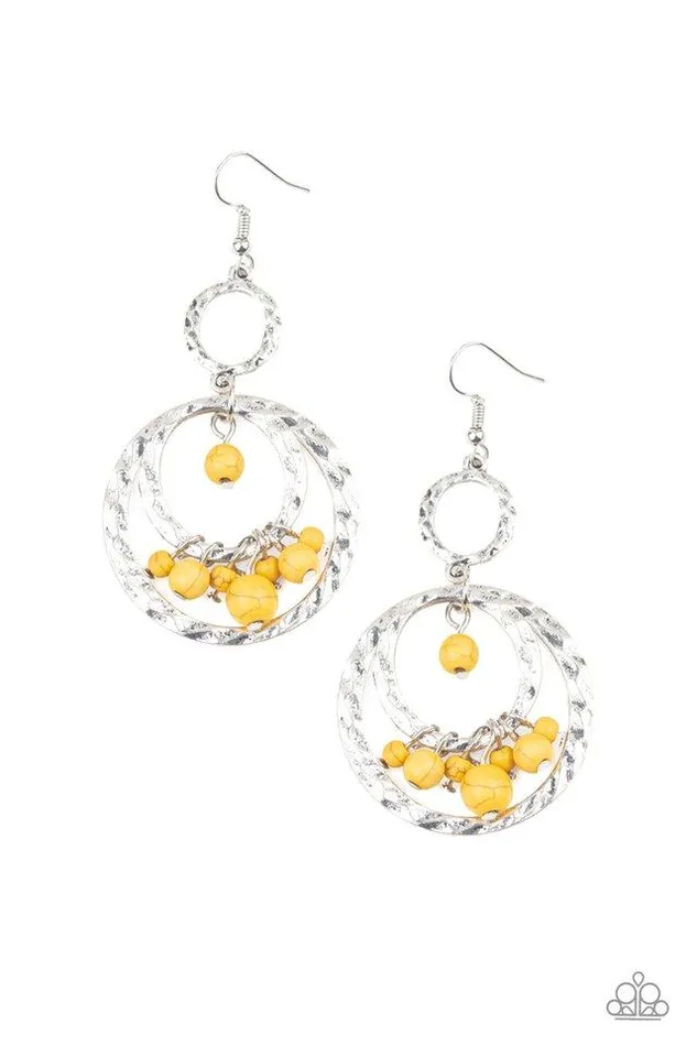 Paparazzi Earring Rio Rustic Yellow Paparazzi Jewelry Earrings