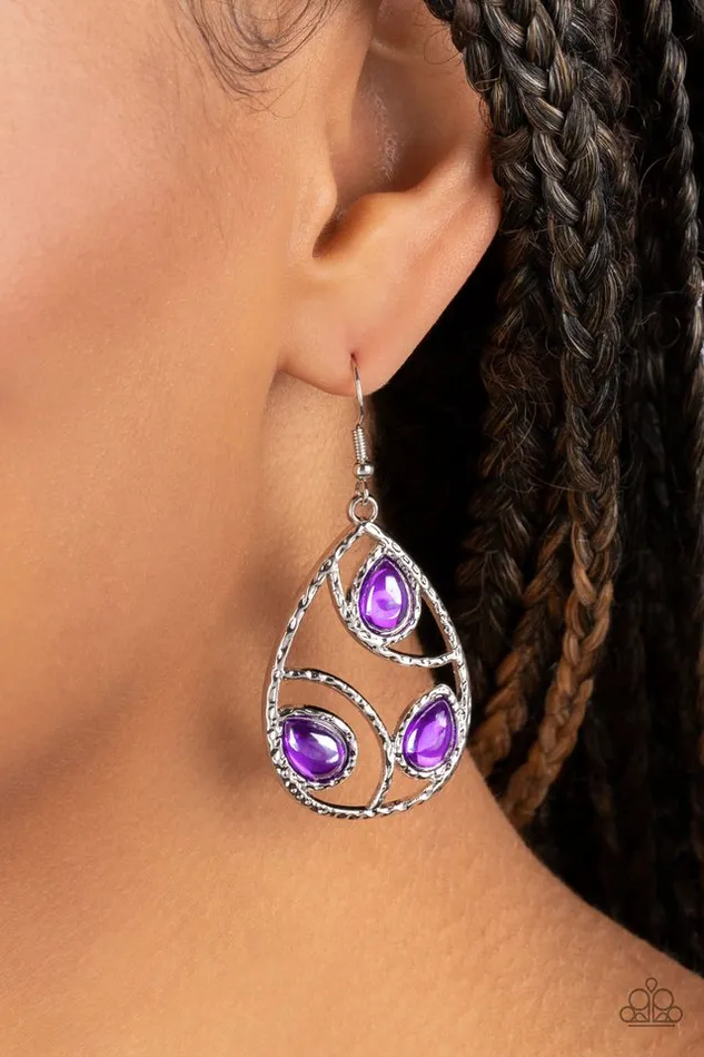Paparazzi Earring Send the BRIGHT Message Purple Paparazzi Jewelry Earrings